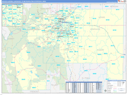 Denver-Aurora-Lakewood Metro Area Wall Map Basic Style 2024